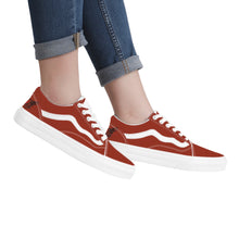 Load image into Gallery viewer, Ti Amo I love you - Exclusive Brand - Brick Red 2 - Skeleton Hands with Heart - Low Top Flat Sneaker
