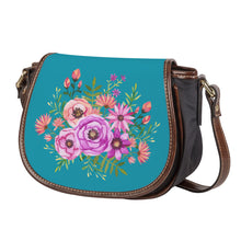 Load image into Gallery viewer, Ti Amo I love you - Exclusive Brand - Eastern Blue - Floral Bouquet - Saddle Bag
