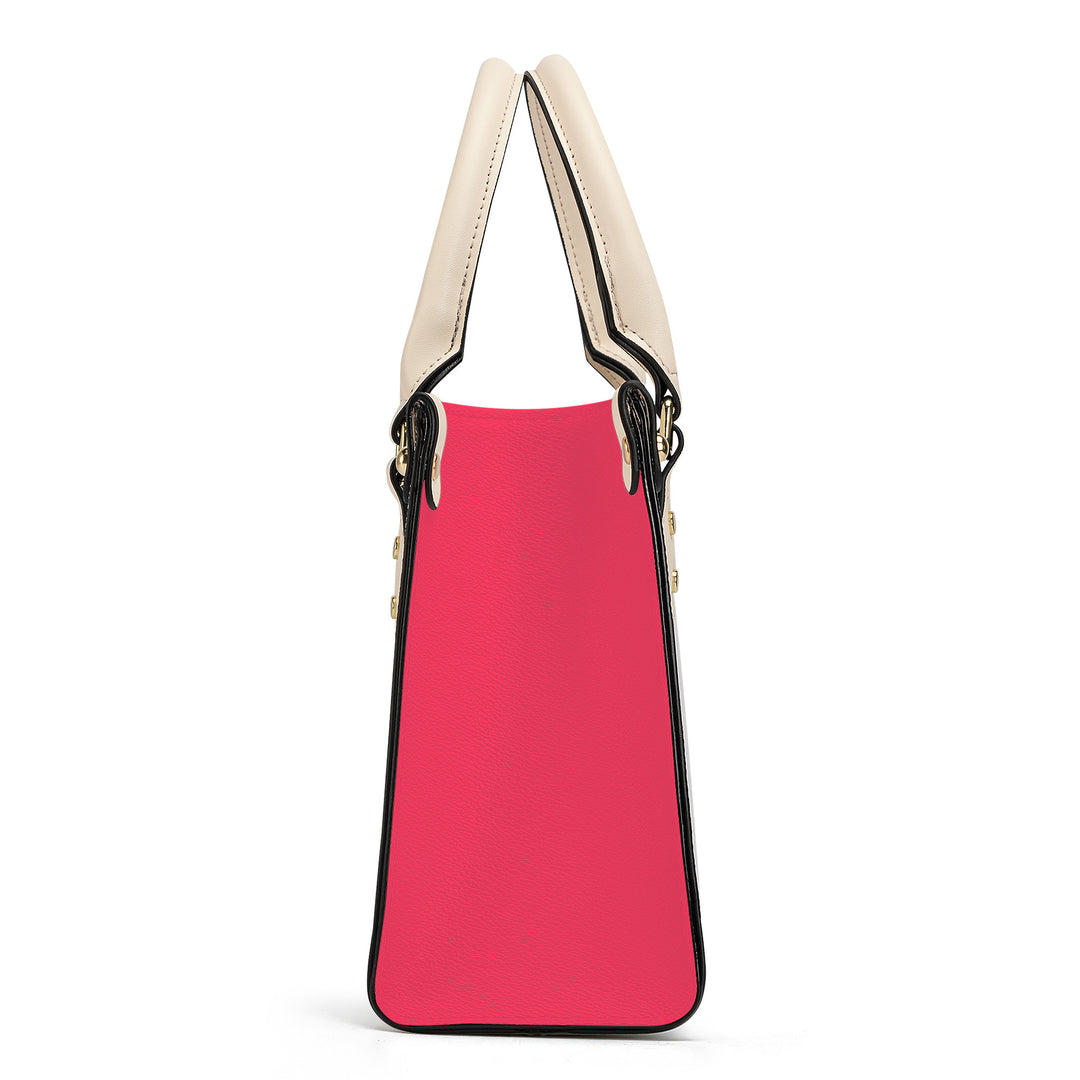 Ti Amo I love you - Exclusive Brand - Radical Red - Luxury Womens PU Tote Bag - Cream Straps