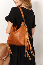 Load image into Gallery viewer, SHOMICO PU Leather Fringe Detail Shoulder Bag Ti Amo I love you
