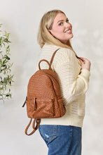 Load image into Gallery viewer, SHOMICO PU Leather Woven Backpack Ti Amo I love you
