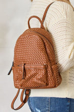 Load image into Gallery viewer, SHOMICO PU Leather Woven Backpack Ti Amo I love you
