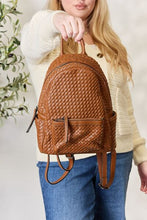 Load image into Gallery viewer, SHOMICO PU Leather Woven Backpack Ti Amo I love you
