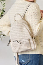 Load image into Gallery viewer, SHOMICO PU Leather Woven Backpack Ti Amo I love you
