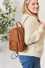 Load image into Gallery viewer, SHOMICO PU Leather Woven Backpack Ti Amo I love you
