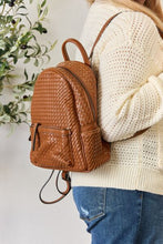 Load image into Gallery viewer, SHOMICO PU Leather Woven Backpack Ti Amo I love you
