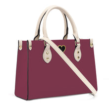 Load image into Gallery viewer, Ti Amo I love you - Exclusive Brand - Velvet Maroon - Luxury Womens PU Tote Bag - Cream Straps
