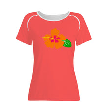 Load image into Gallery viewer, Ti Amo I love you - Exclusive Brand  - Persimmon - Hawaiian Flower - Women&#39;s T shirt - Sizes XS-2XL
