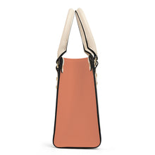 Load image into Gallery viewer, Ti Amo I love you - Exclusive Brand - Orange Salmon - Luxury Womens PU Tote Bag - Cream Straps
