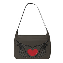 Load image into Gallery viewer, Ti Amo I love you - Exclusive Brand - Dark Taupe - Skeleton Heart Hands  -  Journey Computer Shoulder Bag
