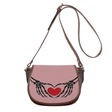 Load image into Gallery viewer, Ti Amo I love you - Exclusive Brand  - Oriental Pink - Skeleton Hands with Heart - Saddle Bag
