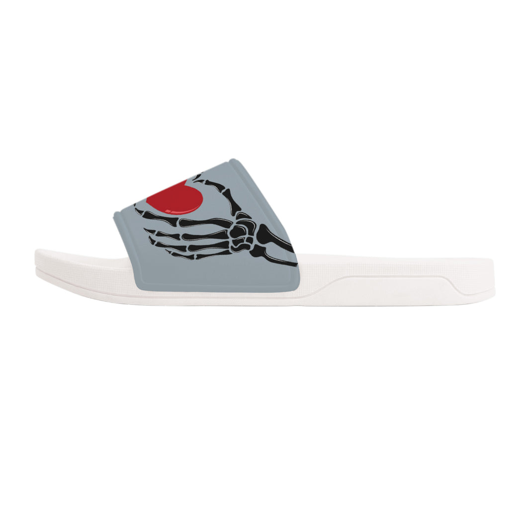 Ti Amo I love you - Exclusive Brand - Hit Gray - Skeleton Hands with Heart -  Slide Sandals - White Soles