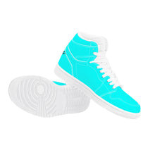 Load image into Gallery viewer, Ti Amo I love you - Exclusive Brand  - Aqua / Cyan - Skeleton Hands with Heart - High Top Synthetic Leather Sneaker
