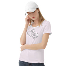 Load image into Gallery viewer, TI Amo I love you - Exclusive Brand - Prim - Double White Heart - Women&#39;s T shirt
