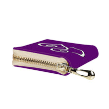 Load image into Gallery viewer, Ti Amo I love you - Exclusive Brand - Purpled - Double White Heart - PU Leather - Zipper Card Holder
