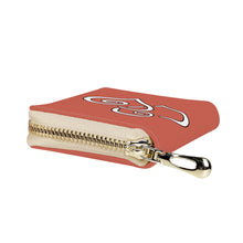 Load image into Gallery viewer, Ti Amo I love you - Exclusive Brand - Mars - Double White Heart - PU Leather - Zipper Card Holder
