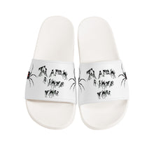 Load image into Gallery viewer, Ti Amo I love you - Exclusive Brand  - White - Lots of Spiders Logo -  Slide Sandals - White Soles
