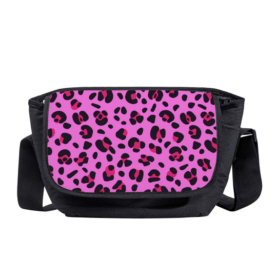 Ti Amo I love you - Exclusive Brand - Persian Pink with Cerise Leopard Spots - Messenger Bags