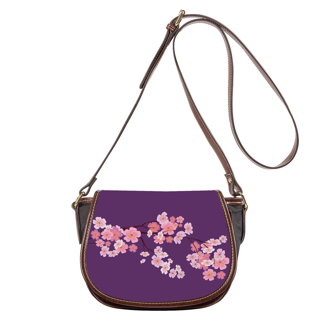 Ti Amo I love you - Exclusive Brand - Bossanova 2 - Pink Floral Branch - Saddle Bag