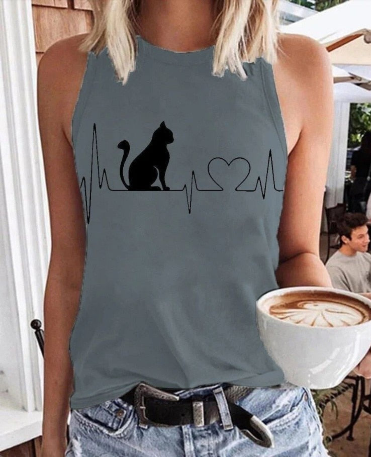 Womens - Stitching Tank Tops Streetwear Sleeveless Vest  Oversized Off Shoulder Camisole