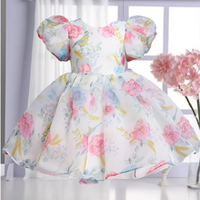 Load image into Gallery viewer, Toddler / Kids - Girls - Flower Puff Sleeve Birthday Party Wedding Fairy Princess Dress
