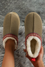 Load image into Gallery viewer, Sage Green Suede Contrast Print Plush Lined Snow Boots Ti Amo I love you
