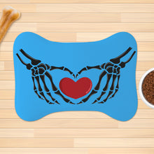 Load image into Gallery viewer, Ti Amo I love you - Exclusive Brand - Medium Cyan Blue - Skeleton Hands with Heart  - Big Paws Pet Rug
