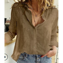 Load image into Gallery viewer, Womens - Button Loose Long Sleeve Oversized Shirt - Autumn Blouses
