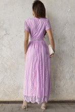 Load image into Gallery viewer, Scalloped Trim Lace Plunge Dress Ti Amo I love you
