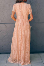 Load image into Gallery viewer, Scalloped Trim Lace Plunge Dress Ti Amo I love you
