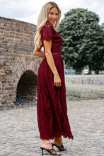 Load image into Gallery viewer, Scalloped Trim Lace Plunge Dress Ti Amo I love you
