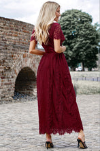 Load image into Gallery viewer, Scalloped Trim Lace Plunge Dress Ti Amo I love you
