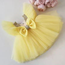 Load image into Gallery viewer, Toddler / Kids - Girls - Flower Puff Sleeve Birthday Party Wedding Fairy Princess Dress
