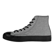 Load image into Gallery viewer, Ti Amo I love you - Exclusive Brand - Grey Denim - High Top Canvas Shoes - Black  Soles
