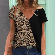 Load image into Gallery viewer, Women&#39;s V-Neck Leopard &amp; Animal Patterns Tops Tees Oversized T-Shirts
