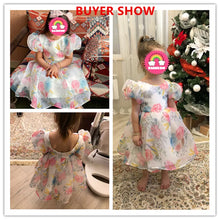 Load image into Gallery viewer, Toddler / Kids - Girls - Flower Puff Sleeve Birthday Party Wedding Fairy Princess Dress
