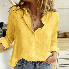 Load image into Gallery viewer, Womens - Button Loose Long Sleeve Oversized Shirt - Autumn Blouses
