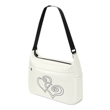 Load image into Gallery viewer, Ti Amo I love you - Exclusive Brand - Ivory - Double White Heart - Journey Computer Shoulder Bag
