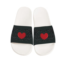 Load image into Gallery viewer, Ti Amo I love you - Exclusive Brand - Charlesron Green - Skeleton Hands with Heart -  Slide Sandals - White Soles
