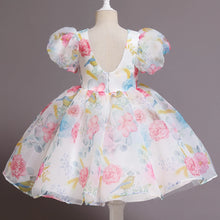 Load image into Gallery viewer, Toddler / Kids - Girls - Flower Puff Sleeve Birthday Party Wedding Fairy Princess Dress
