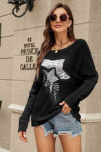 Load image into Gallery viewer, Sequin Graphic Dolman Sleeve Knit Top Ti Amo I love you
