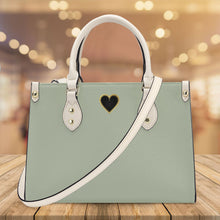 Load image into Gallery viewer, Ti Amo I love you - Exclusive Brand - Tender Green - Luxury Womens PU Tote Bag - Cream Straps
