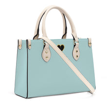 Load image into Gallery viewer, Ti Amo I love you - Exclusive Brand - Pale Aqua - Luxury Womens PU Tote Bag - Cream Straps
