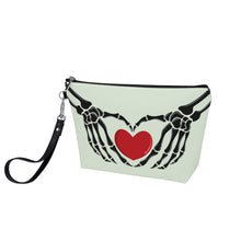 Load image into Gallery viewer, Ti Amo I love you - Exclusive Brand - Periglacial Blue - Skeleton Hands with Heart - Sling Cosmetic Bag
