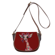 Load image into Gallery viewer, Ti Amo I love you - Exclusive Brand - Dark Burgundy - Giraffe- Saddle Bag
