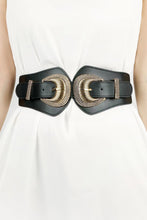 Load image into Gallery viewer, Shell Double Buckle Elastic Wide Belt Ti Amo I love you
