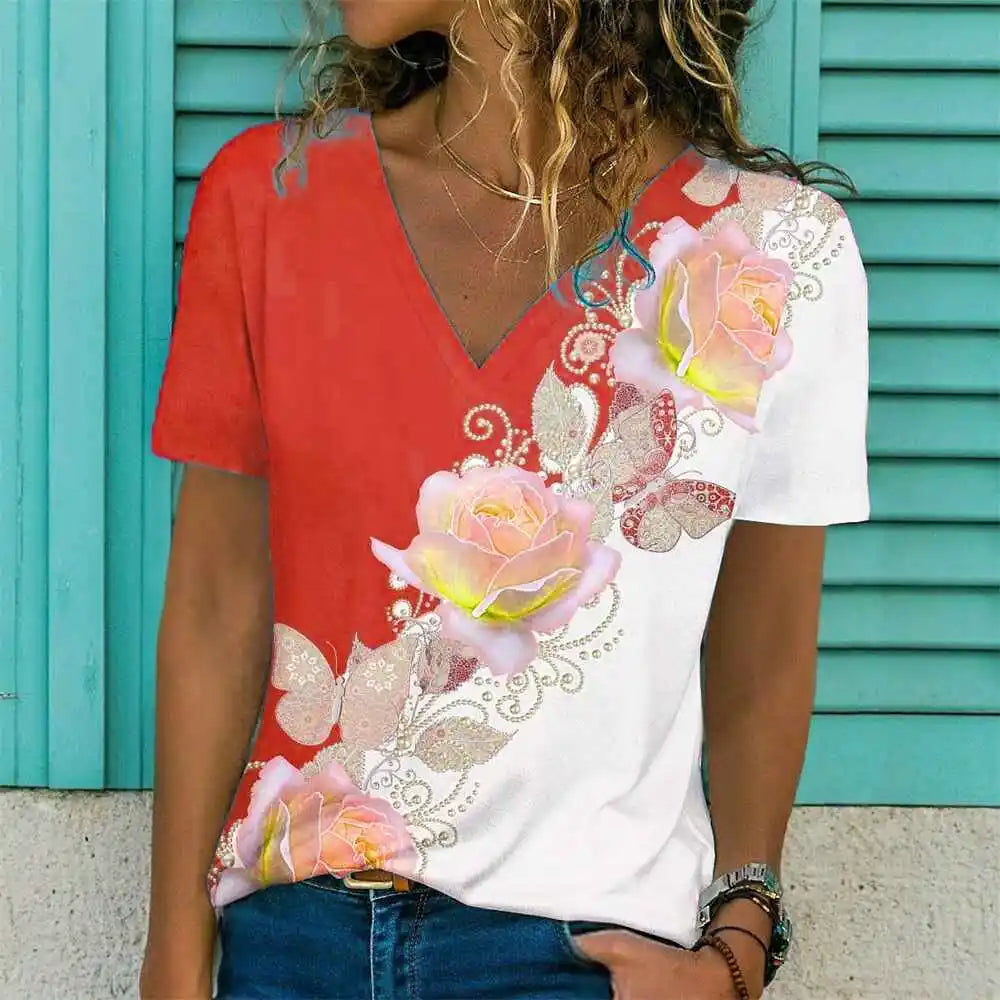 Short Sleeve Printed Tee Ladies T Shirt Oversized Top Ti Amo I love you