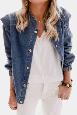 Shoulder Detail Denim Button Down Shirt - Only Sizes S,M,XL,2XL Left Ti Amo I love you