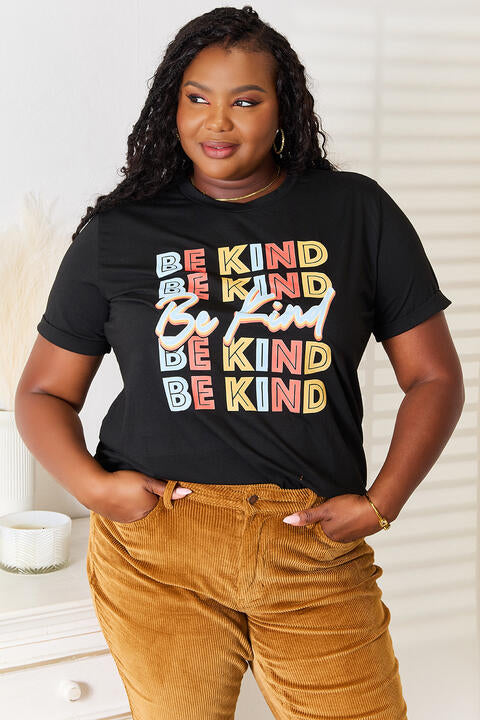 Simply Love BE KIND Graphic Round Neck T-Shirt Ti Amo I love you