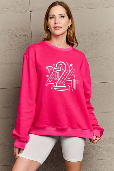Simply Love Full Size 2024 Round Neck Dropped Shoulder Sweatshirt Ti Amo I love you